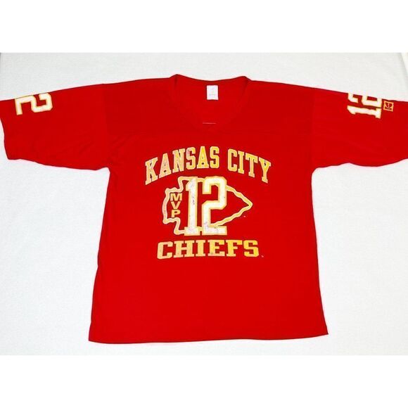 Vintage 80s NFL Kansas City Chiefs Jersey T-Shirt Red XL Single Stitch Football - Picture 2 of 10